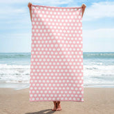 Pink on White Polka Dots Beach Bath Towel, Towel, $ 42.95, A Moment Of Now™